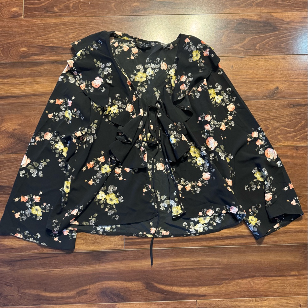 🍉 Topshop Floral Tie Blouse
